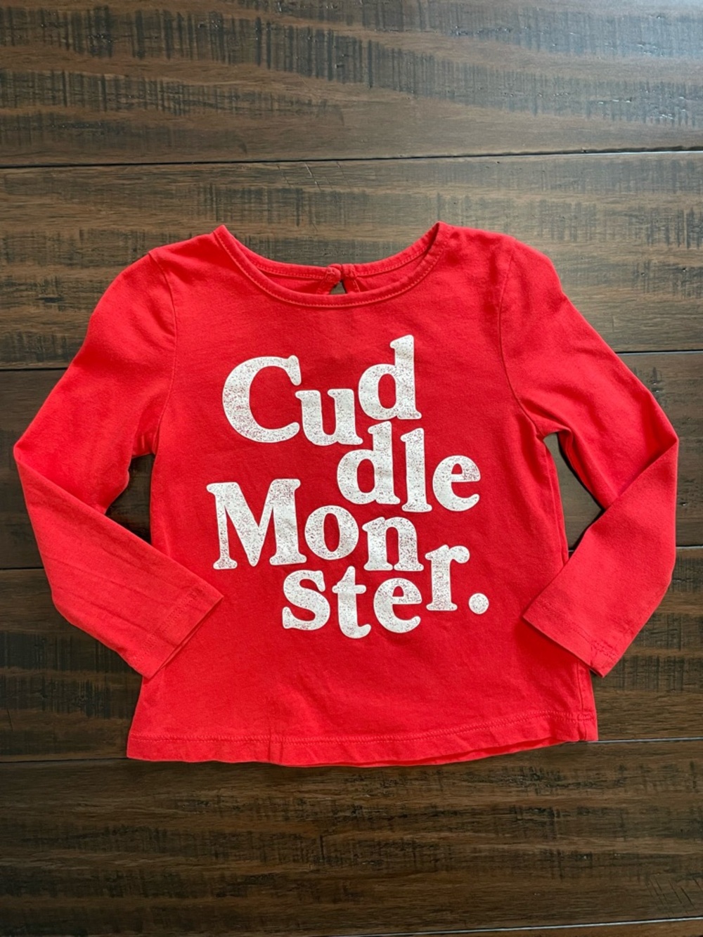 Joe Fresh Red Cuddle Monster Long Sleeve T-Shirt